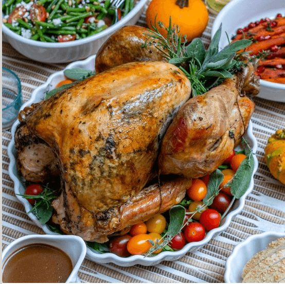 Garlic and herb roasted turkey, thanksgiving recipe blog