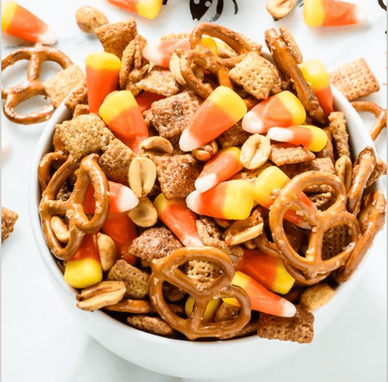 sweet and salty halloween snack mix