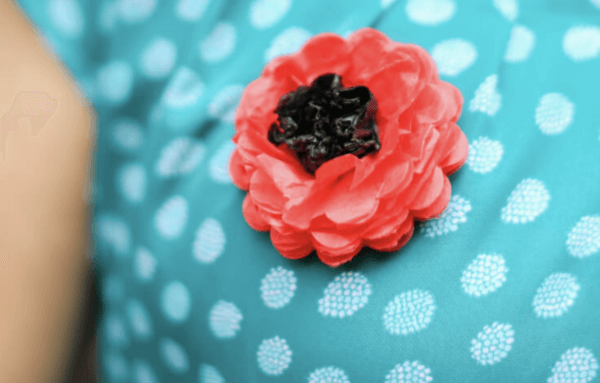 DIY Red Poppy Pin